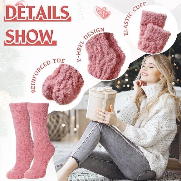 ❤️Women Fuzzy Socks Soft Warm Fluffy Sleep Thermal Plush Casual Cozy Home Socks - Picture 5 of 6